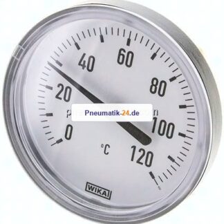 Bimetallthermometer, waagerecht D80/0 bis +120°C/60mm