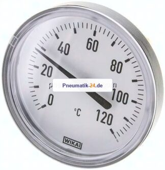 Bimetallthermometer, waagerecht D80/0 bis +120°C/60mm