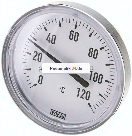 Bimetallthermometer, waagerecht D80/0 bis +120°C/60mm