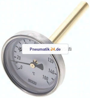 Bimetallthermometer, waagerecht D63/0 bis +160°C/100mm