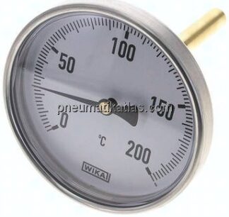 Bimetallthermometer, waagerecht D100/0 bis +200°C/100mm