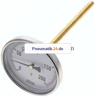 Bimetallthermometer, waagerecht D100/0 bis +200°C/200mm