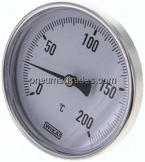 Bimetallthermometer, waagerecht D100/0 bis +200°C/60mm
