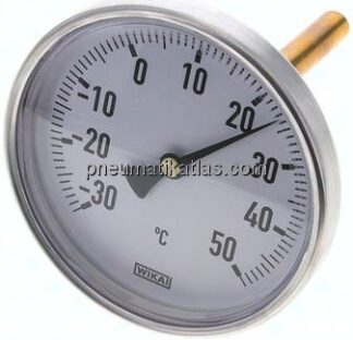 Bimetallthermometer, waagerecht D100/-30 bis +50°C/100mm