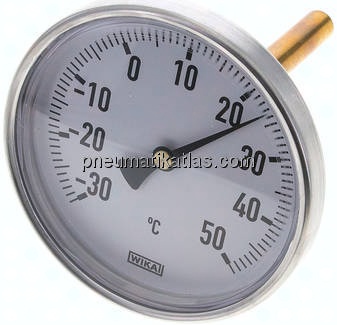 Bimetallthermometer, waagerecht D100/-30 bis +50°C/100mm