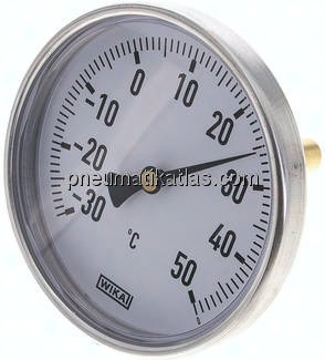 Bimetallthermometer, waagerecht D100/-30 bis +50°C/60mm
