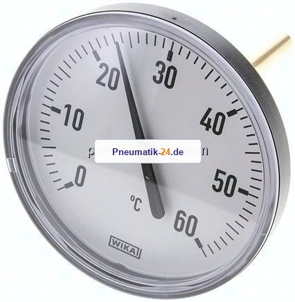 Bimetallthermometer, waagerecht D100/0 bis +60°C/100mm