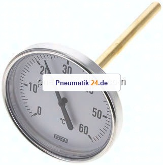 Bimetallthermometer, waagerecht D100/0 bis +60°C/160mm