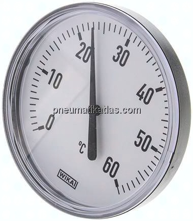 Bimetallthermometer, waagerecht D100/0 bis +60°C/60mm