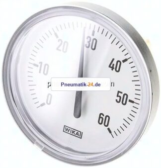 Bimetallthermometer, waagerecht D80/0 bis +60°C/60mm