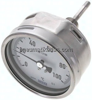Bimetallthermometer, waagerecht D100/0 bis +100°C/63mm