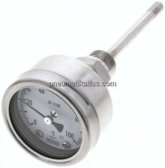 Bimetallthermometer, waagerecht D63/0 bis +100°C/100mm
