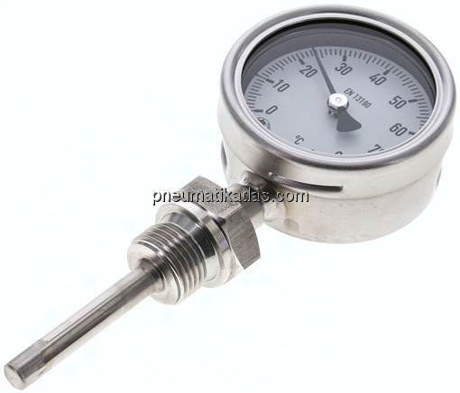 Bimetallthermometer, senkrecht D63/0 bis +80°C/63mm