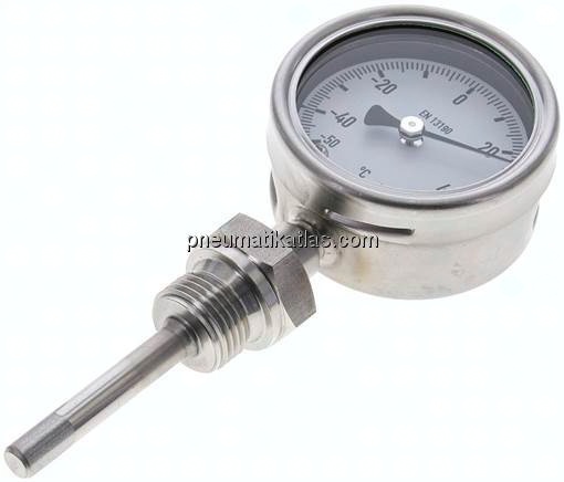Bimetallthermometer, senkrecht D63/-50 bis +50°C/63mm