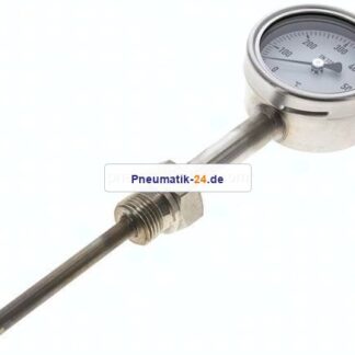 Bimetallthermometer, senkrecht D63/0 bis +600°C/100mm