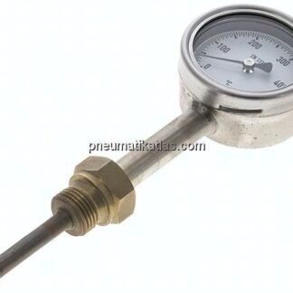 Bimetallthermometer, senkrecht D63/0 bis +500°C/63mm