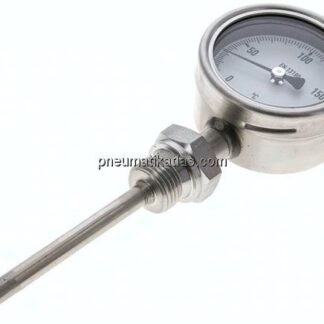 Bimetallthermometer, senkrecht D63/0 bis +200°C/100mm
