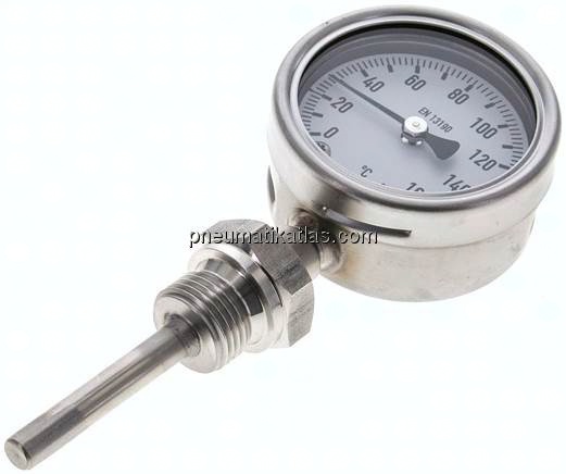 Bimetallthermometer, senkrecht D63/0 bis +160°C/63mm