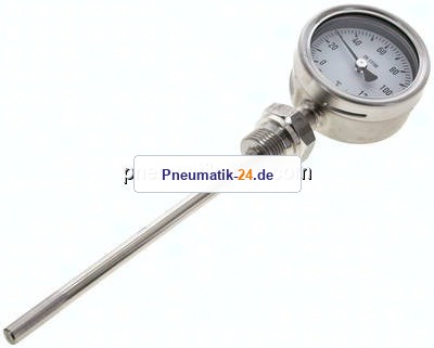 Bimetallthermometer, senkrecht D63/0 bis +120°C/160mm