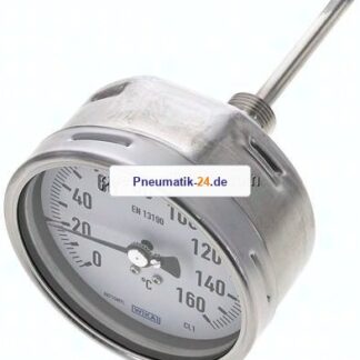 Bimetallthermometer, waagerecht D100/0 bis +160°C/100mm
