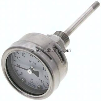 Bimetallthermometer, waagerecht D63/0 bis +160°C/100mm