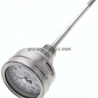 Bimetallthermometer, waagerecht D63/0 bis +160°C/160mm