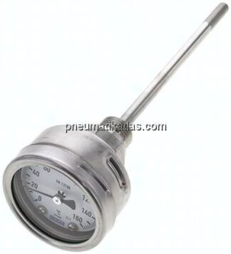 Bimetallthermometer, waagerecht D63/0 bis +160°C/160mm