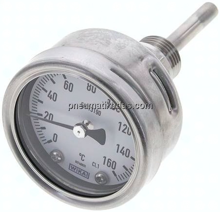 Bimetallthermometer, waagerecht D63/0 bis +160°C/63mm