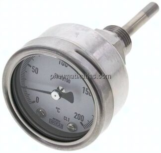 Bimetallthermometer, waagerecht D63/0 bis +200°C/63mm