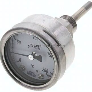 Bimetallthermometer, waagerecht D63/0 bis +200°C/63mm