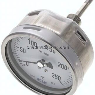 Bimetallthermometer, waagerecht D100/0 bis +250°C/63mm