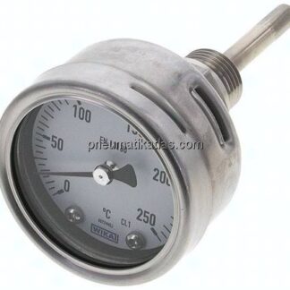Bimetallthermometer, waagerecht D63/0 bis +250°C/63mm
