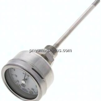 Bimetallthermometer, waagerecht D63/-20 bis +60°C/160mm