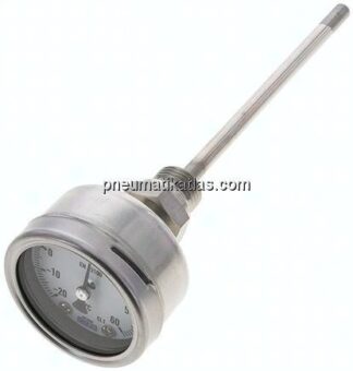 Bimetallthermometer, waagerecht D63/-20 bis +60°C/160mm