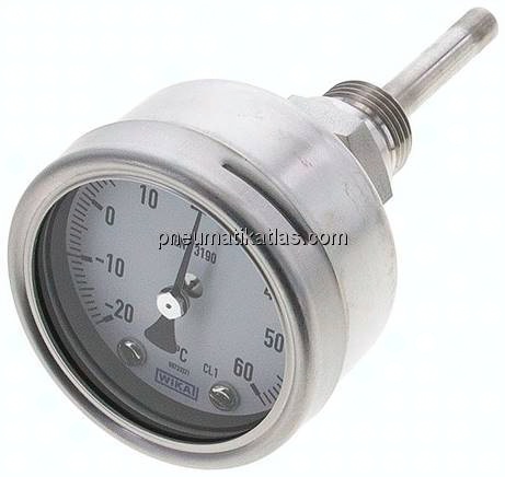 Bimetallthermometer, waagerecht D63/-20 bis +60°C/63mm
