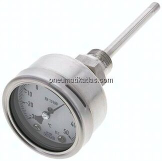 Bimetallthermometer, waagerecht D63/-30 bis +50°C/100mm