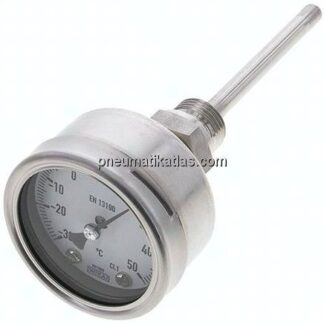 Bimetallthermometer, waagerecht D63/-30 bis +50°C/100mm