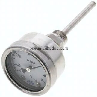 Bimetallthermometer, waagerecht D63/-50 bis +50°C/100mm