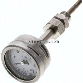 Bimetallthermometer, waagerecht D63/0 bis +600°C/63mm