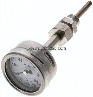 Bimetallthermometer, waagerecht D63/0 bis +600°C/63mm