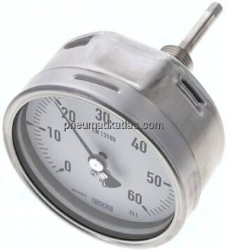 Bimetallthermometer, waagerecht D100/0 bis +60°C/63mm
