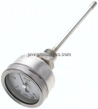 Bimetallthermometer, waagerecht D63/0 bis +60°C/160mm
