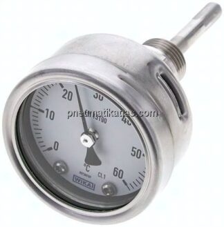 Bimetallthermometer, waagerecht D63/0 bis +60°C/63mm