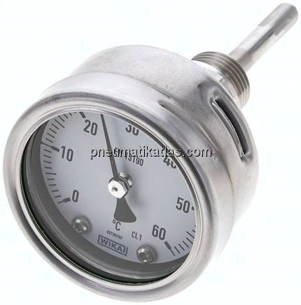 Bimetallthermometer, waagerecht D63/0 bis +60°C/63mm