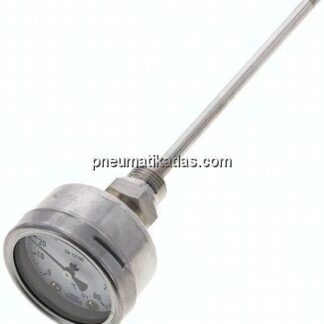 Bimetallthermometer, waagerecht D63/0 bis +80°C/200mm