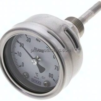 Bimetallthermometer, waagerecht D63/0 bis +80°C/63mm