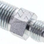 Doppelnippel NPT 1/4"-UNF 7/16"-20(JIC), Stahl verzinkt