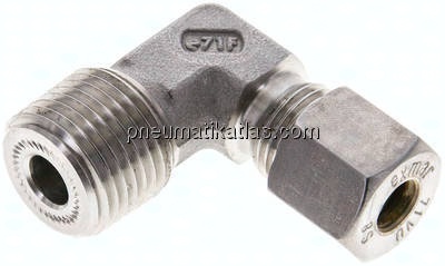 Winkel-Schneidringverschraub. NPT 1/2"-8 S (M16x1,5), Klemmring 1.4571 (NC)