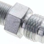 Doppelnippel NPT 1/8"-UNF 1/2"-20(JIC), Stahl verzinkt