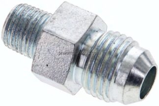 Doppelnippel NPT 1/8"-UNF 9/16"-18(JIC), Stahl verzinkt